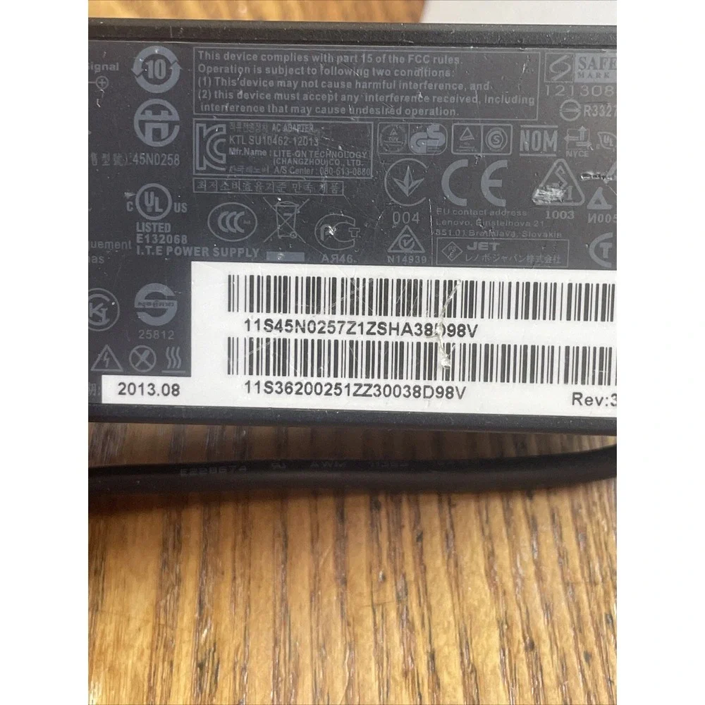 Lenovo Charger Yellow‎ Square Plug ADLX65NLC3A